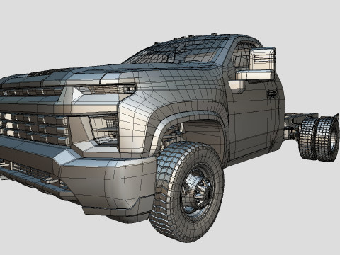 Chevrolet Silverado 3500 2021 truck Low-poly 3D Model
