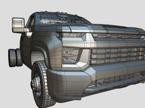 Chevrolet Silverado 3500 2021 truck Low-poly 3D Model