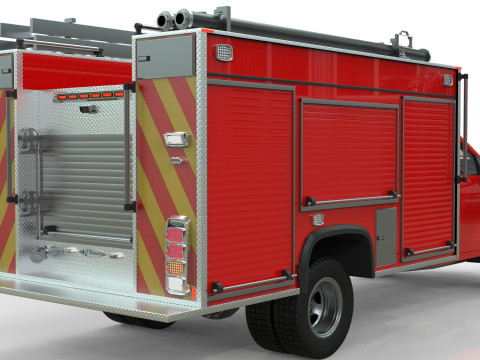Silverado 2021 FIRETRUCK singlecab Low-poly 3D मॉडल