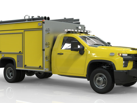 Silverado 2021 FIRETRUCK singlecab Low-poly 3D मॉडल