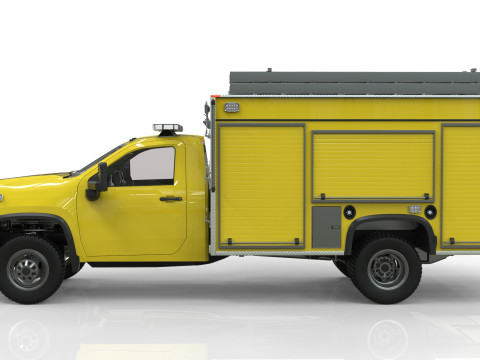 Silverado 2021 FIRETRUCK singlecab Low-poly 3D मॉडल