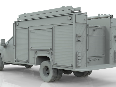 Silverado 2021 FIRETRUCK singlecab Low-poly 3D मॉडल
