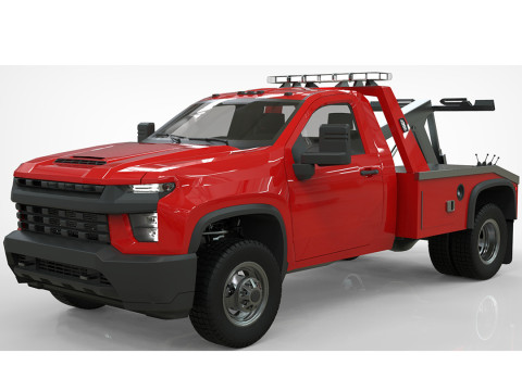 Silverado Wrecker Tow Truck 2021 Low-poly 3D 모델