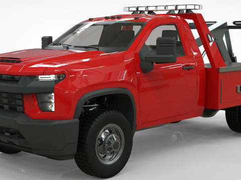 Silverado Wrecker Tow Truck 2021 Low-poly 3D 모델