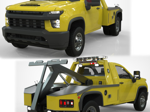 Silverado Wrecker Tow Truck 2021 Low-poly 3D 모델