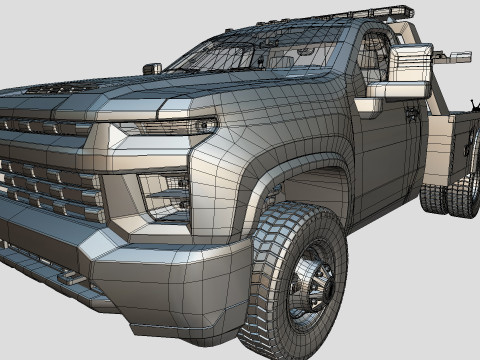Silverado Wrecker Tow Truck 2021 Low-poly 3D 모델