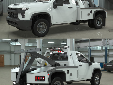 Silverado Wrecker Tow Truck 2021 Low-poly 3D 모델