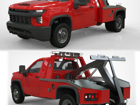 Silverado Wrecker Tow Truck 2021 Low-poly 3D 모델