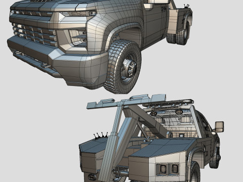 Silverado Wrecker Tow Truck 2021 Low-poly 3D 모델