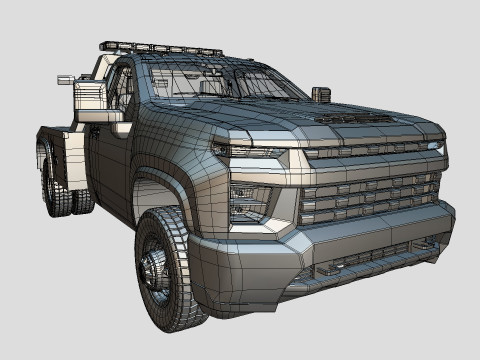 Silverado Wrecker Tow Truck 2021 Low-poly 3D 모델