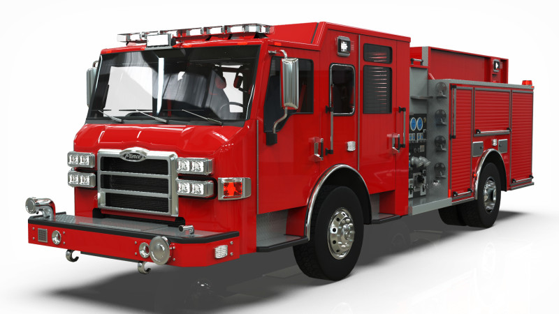 Firetruck Pierce Pumper Velocity Low-poly 3D 모델 .c4d .max .obj .3ds .fbx .stl .blend