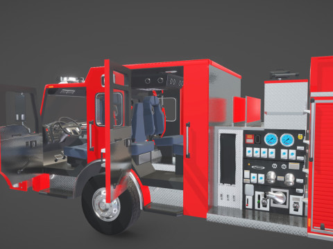 Firetruck Pierce Pumper Velocity Low-poly 3D 모델