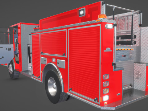 Firetruck Pierce Pumper Velocity Low-poly 3D 모델