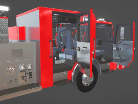 Firetruck Pierce Pumper Velocity Low-poly 3D 모델