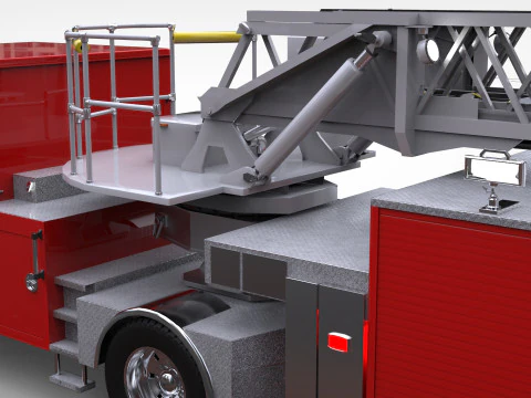 Firetruck Pierce Ascendant 107 Scala aerea con barra per carichi pesanti Low-poly Modello 3D