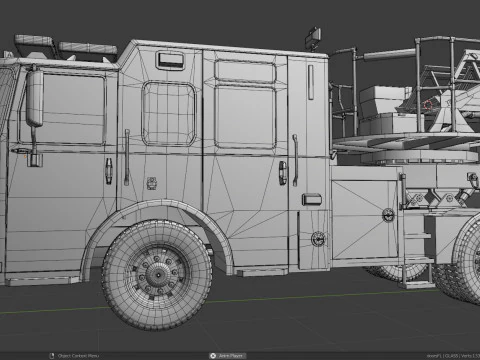 Firetruck Pierce Ascendant 107 Scala aerea con barra per carichi pesanti Low-poly Modello 3D
