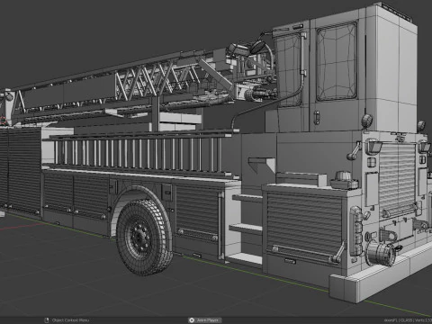 Firetruck Pierce Ascendant 107 Scala aerea con barra per carichi pesanti Low-poly Modello 3D