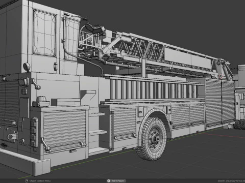 Firetruck Pierce Ascendant 107 Scala aerea con barra per carichi pesanti Low-poly Modello 3D