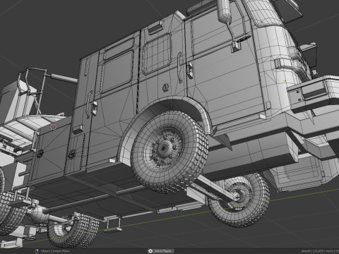 Firetruck Pierce Ascendant 107 Heavy-Duty Tiller Aerial Ladder Low-poly 3D Model