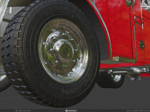 Firetruck Pierce Ascendant 107 Heavy-Duty Tiller Aerial Ladder Low-poly 3D Model