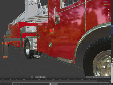 Firetruck Pierce Ascendant 107 Heavy-Duty Tiller Aerial Ladder Low-poly 3D Model