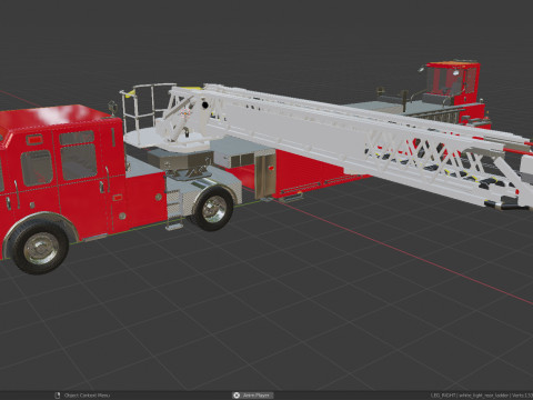 Firetruck Pierce Ascendant 107 Heavy-Duty Tiller Aerial Ladder Low-poly 3D Model