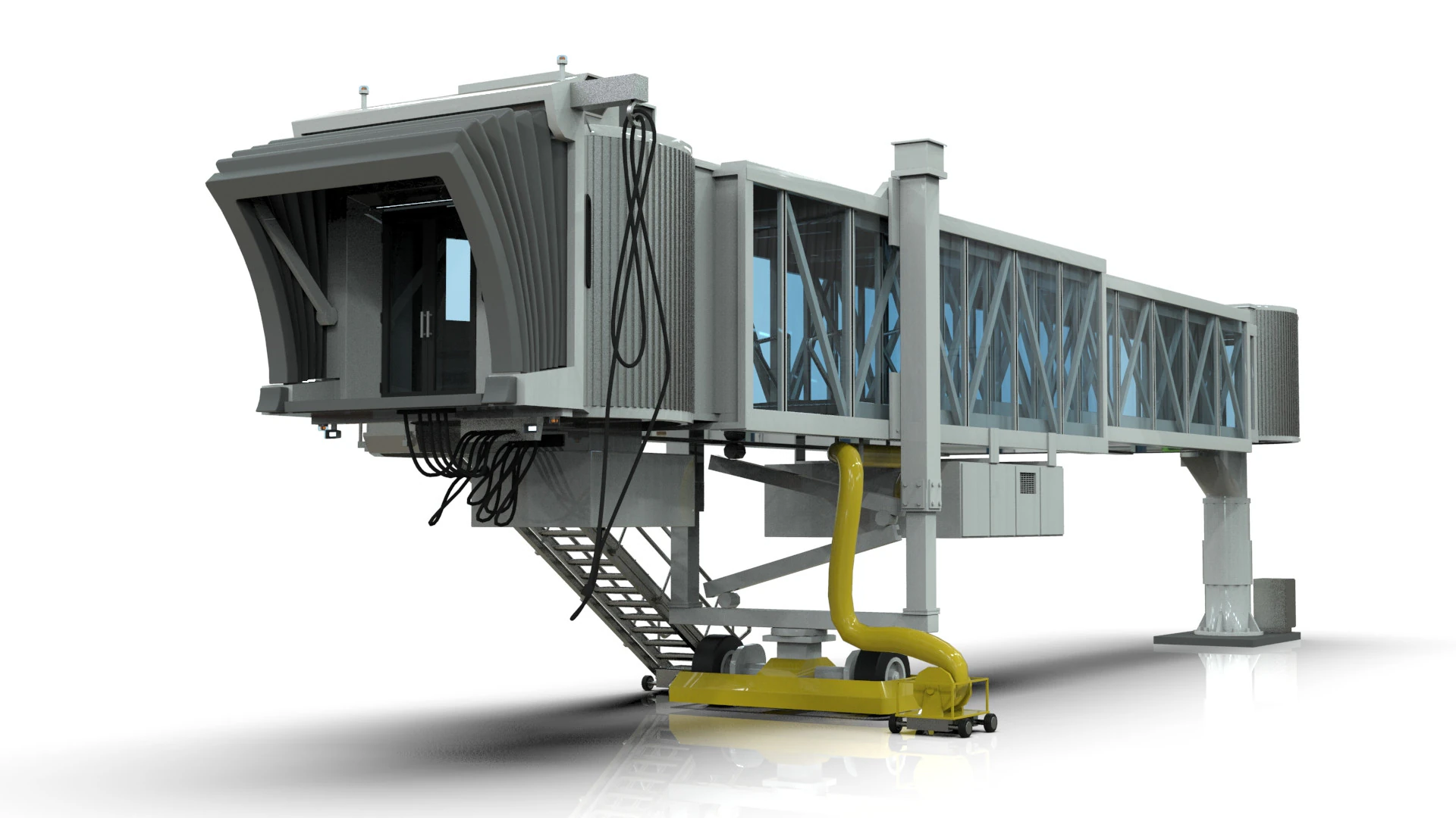 Low Poly Jetway for Microsoft Flight Simulator Low-poly 3D Model .c4d .max .obj .3ds .fbx .stl .blend 
