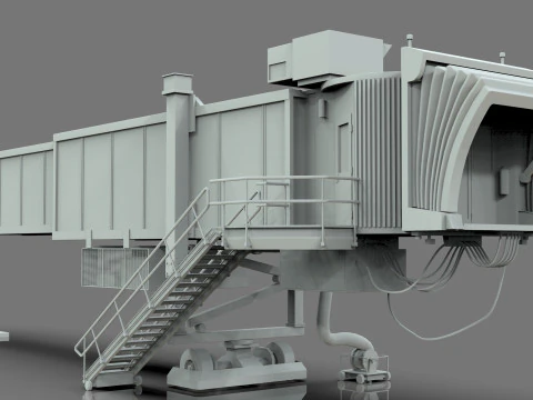 Low Poly Jetway for Microsoft Flight Simulator Low-poly 3D Model