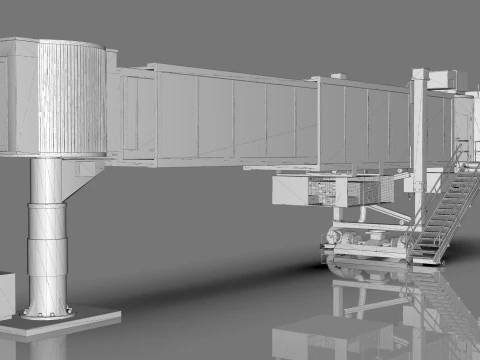 Low Poly Jetway for Microsoft Flight Simulator Low-poly 3D Model