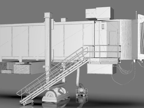 Low Poly Jetway for Microsoft Flight Simulator Low-poly 3D Model
