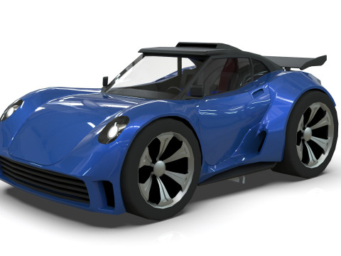 Cartoon Vehicle - Youtube timelapse modeling Low-poly 3D 모델