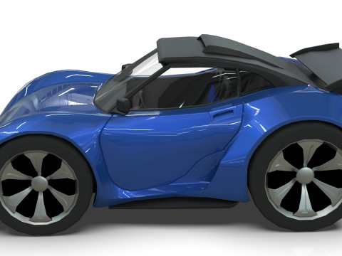 Cartoon Vehicle - Youtube timelapse modeling Low-poly Modello 3D