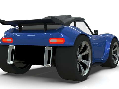 Cartoon Vehicle - Youtube timelapse modeling Low-poly Modello 3D