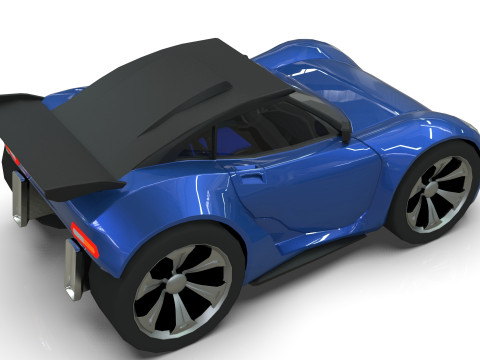 Cartoon Vehicle - Youtube timelapse modeling Low-poly Modello 3D