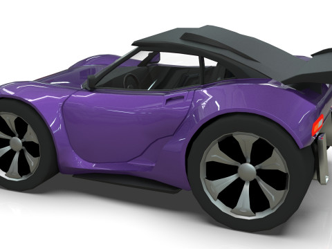 Cartoon Vehicle - Youtube timelapse modeling Low-poly Modello 3D