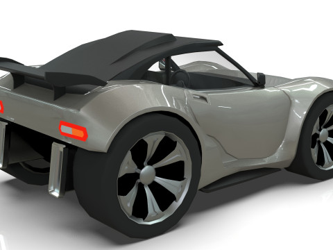 Cartoon Vehicle - Youtube timelapse modeling Low-poly Modello 3D