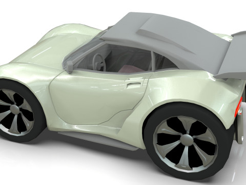 Cartoon Vehicle - Youtube timelapse modeling Low-poly Modello 3D