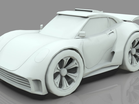 Cartoon Vehicle - Youtube timelapse modeling Low-poly Modello 3D