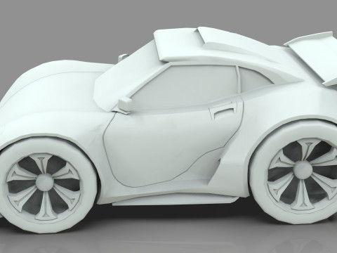 Cartoon Vehicle - Youtube timelapse modeling Low-poly Modello 3D