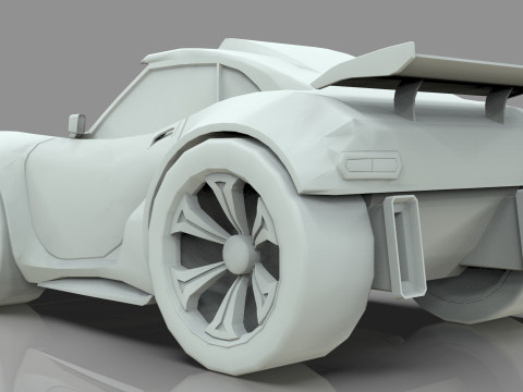 Cartoon Vehicle - Youtube timelapse modeling Low-poly Modello 3D