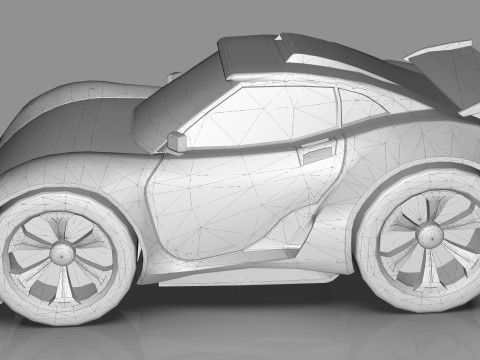 Cartoon Vehicle - Youtube timelapse modeling Low-poly Modello 3D