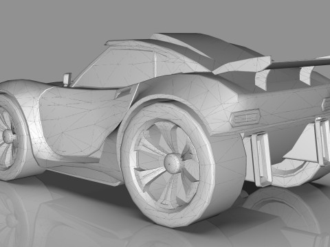 Cartoon Vehicle - Youtube timelapse modeling Low-poly Modello 3D