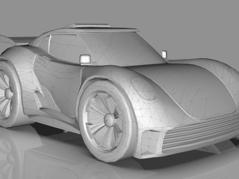 Cartoon Vehicle - Youtube timelapse modeling Low-poly Modello 3D