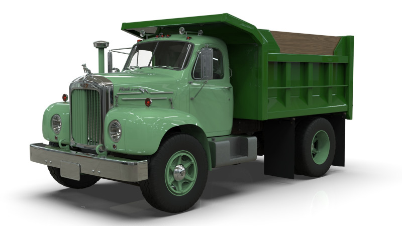 1958 Mack Model B Dump Truck 3D Модель .c4d .max .obj .3ds .fbx .stl .blend