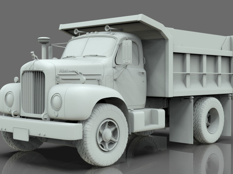 1958 Mack Model B Dump Truck 3D Модель