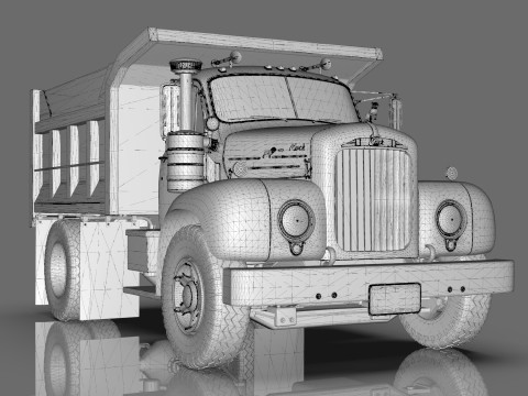 1958 Mack Model B Dump Truck 3D Модель