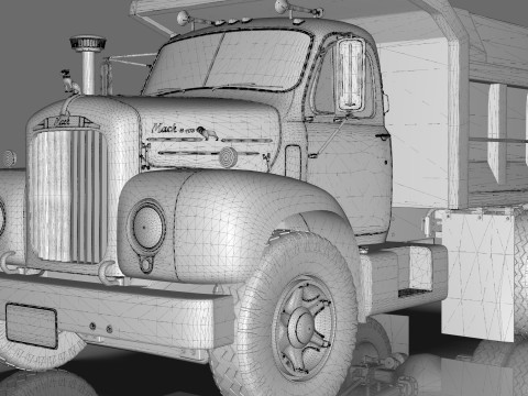 1958 Mack Model B Dump Truck 3D Модель
