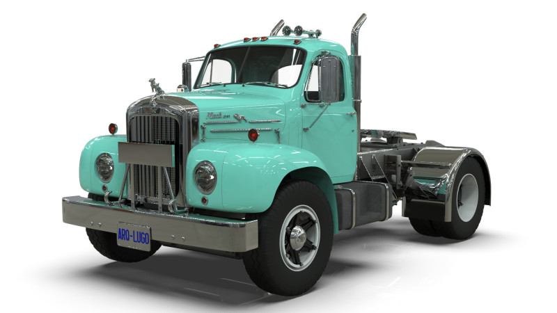 1958 Mack B61 Semi-Trailer Modelo 3D .c4d .max .obj .3ds .fbx .stl .blend 