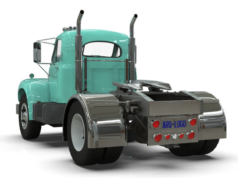 1958 Mack B61 Semi-Trailer Modelo 3D