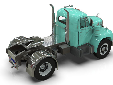 1958 Mack B61 Semi-Trailer Modelo 3D